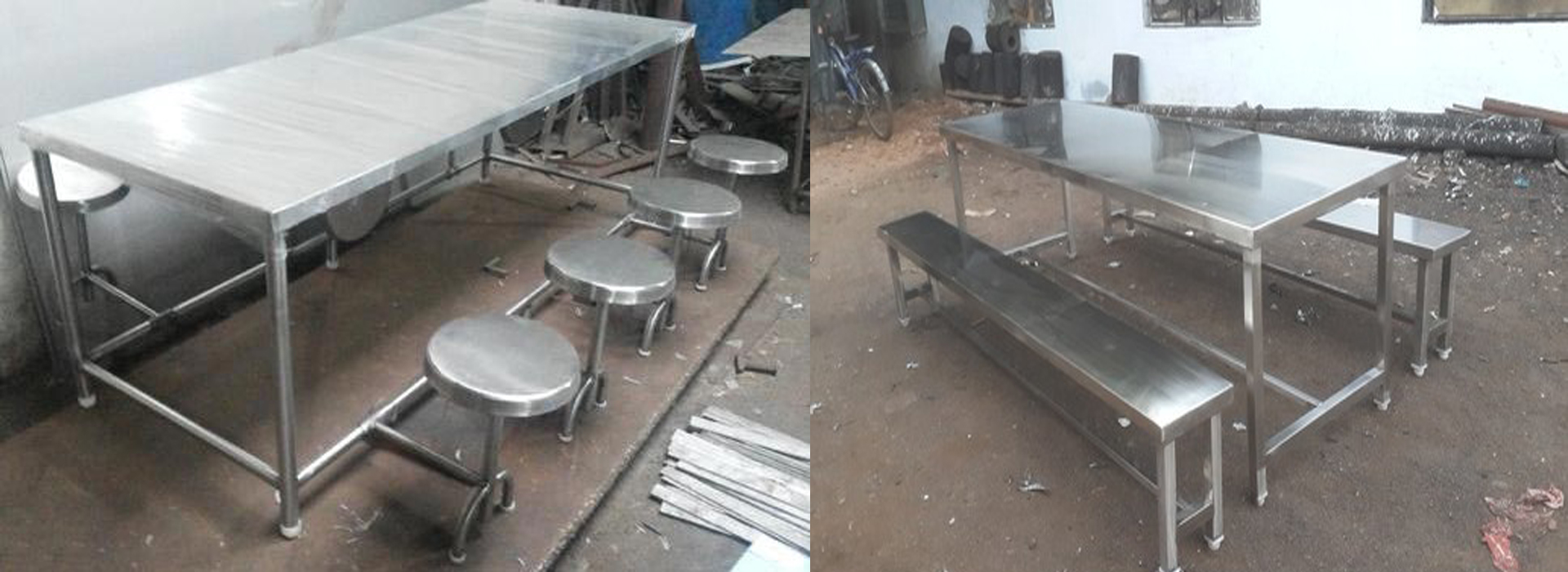 Stainless Steel Dining Table Set